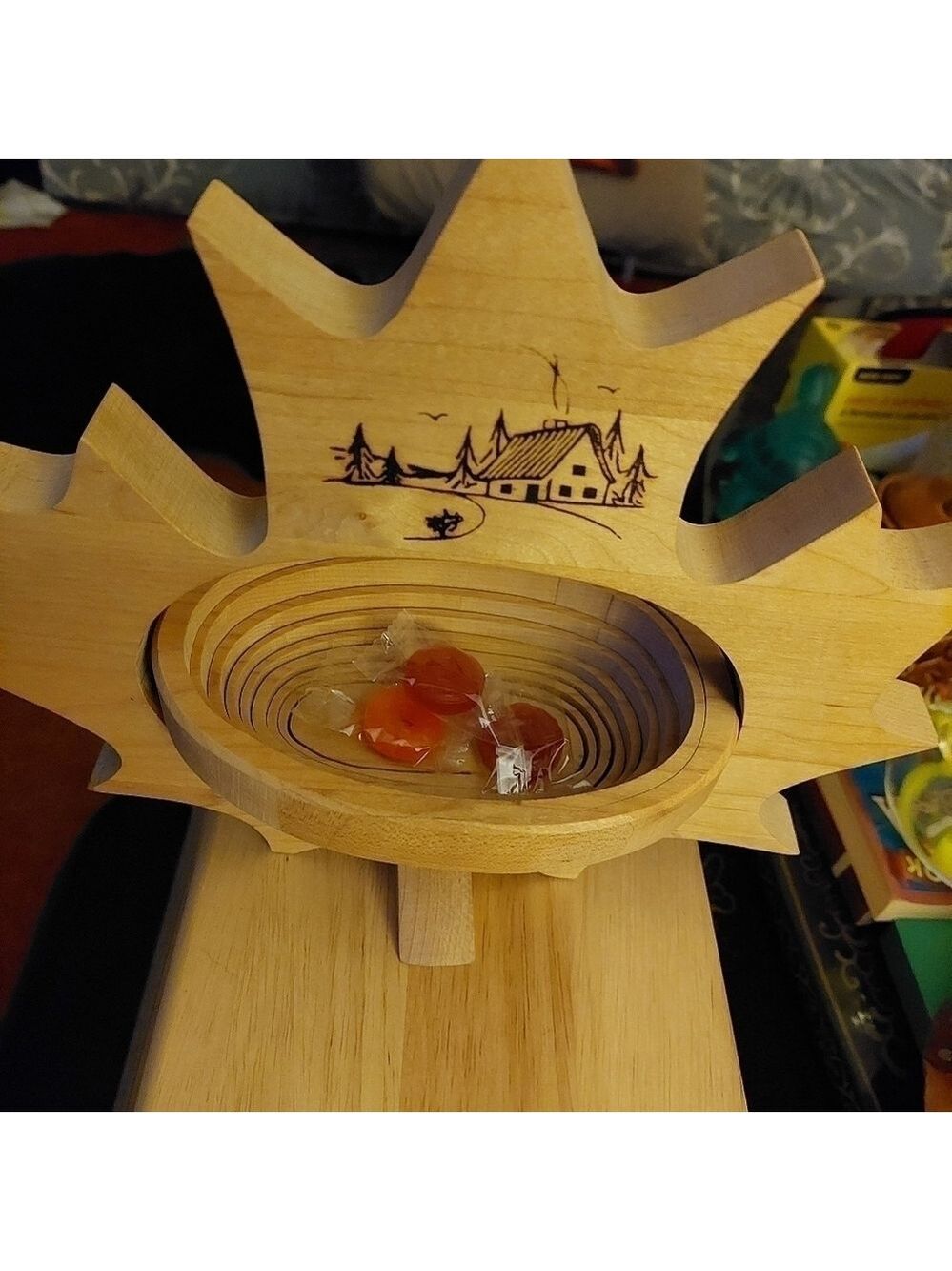 Handmade Collapsible Wooden Basket/Trivet